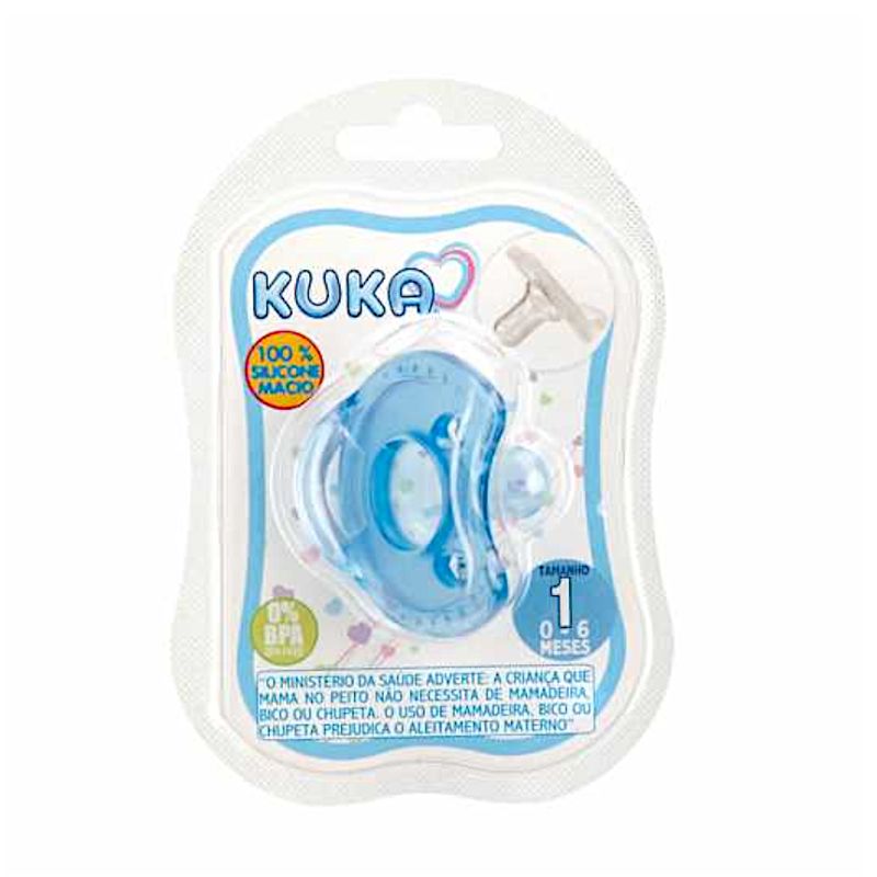 Chupeta Kuka Soft Comfort Azul Redonda de Silicone N°2