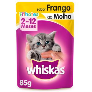 Ração úmida para gatos filhotes sabor frango sachê Whiskas 85g