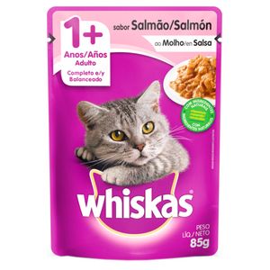 Ração úmida para gatos adultos sabor salmão Whiskas 85g