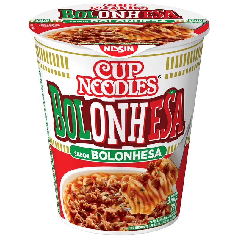 Macarrão Instantâneo Sabor Bolonhesa Cup Noodles 72g