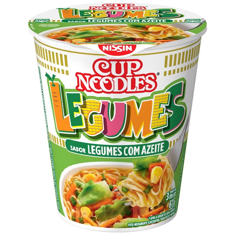 Macarrão Instantâneo Sabor Legumes com Azeite Cup Noodles 67g