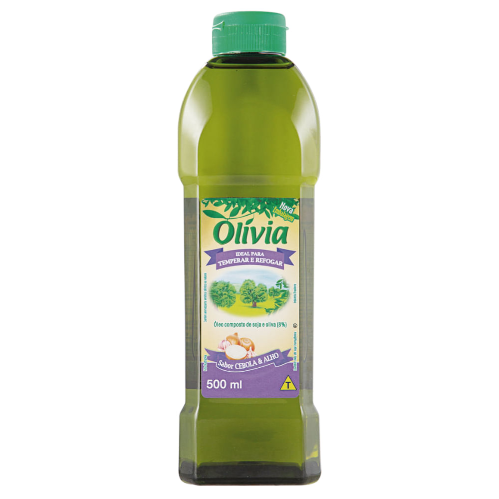 Óleo Composto de Soja e Oliva Cebola e Alho Olívia 500ml