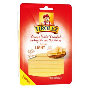 Queijo Prato Fatiado Light Tirolez 150g