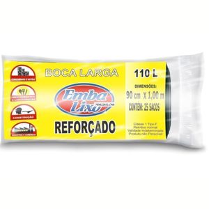 Saco de lixo com 25 unidades branco Embalixo 110 litros