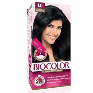 Tintura permanente kit 1.0 preto fundamental Biocolor