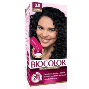Tintura permanente kit 3.0 castanho escuro Biocolor