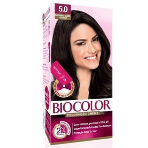 Tintura permanente kit 5.0 castanho claro Biocolor