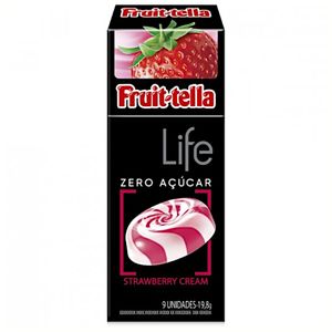Bala zero açúcar life strawberry  Fruit-Tella 18.9g