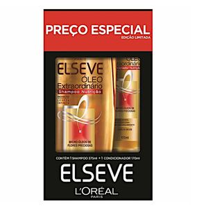 Kit shampoo 375ml + condicionador 170ml óleo extraordinário Elseve
