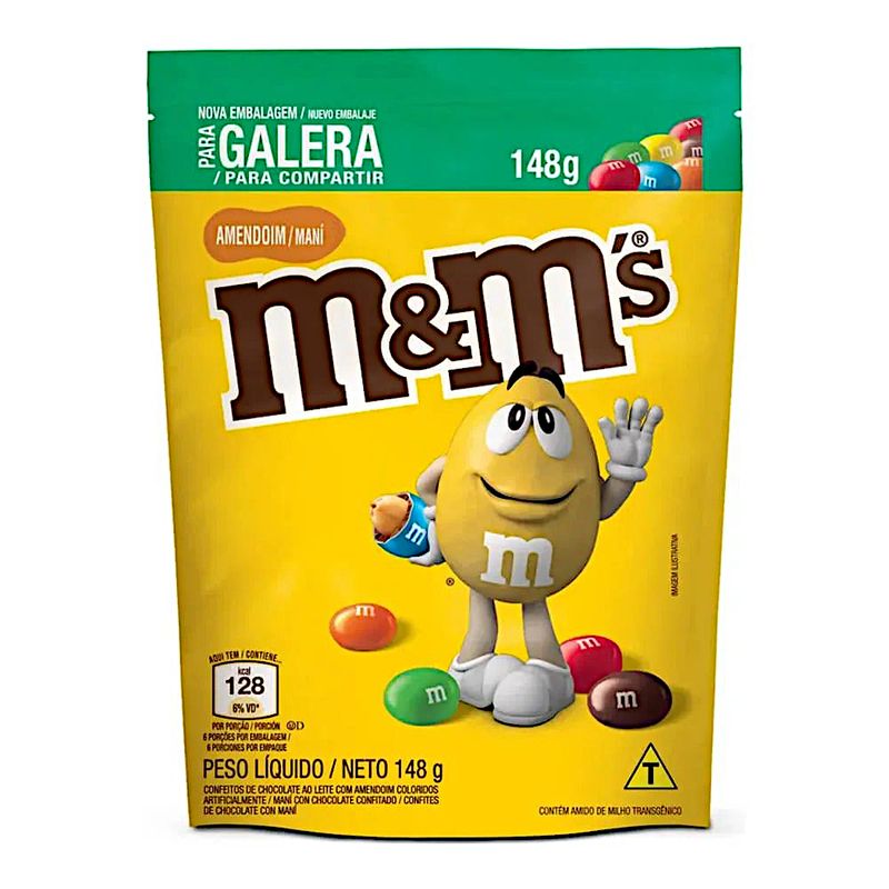 Confeito M&M's Chocolate ao Leite com Amendoim 148g - Supermercado