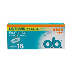 Absorvente Interno Procomfort Super com 16 Unidades OB