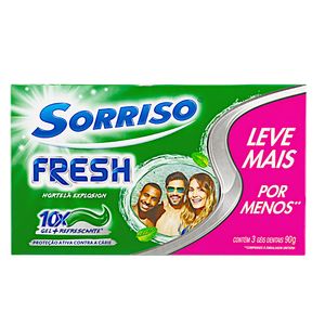 Creme Dental Sorriso Fresh Hortelã Explosion 90g | Com 3 Unidades