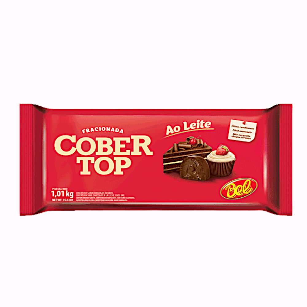 Cobertura de Chocolate Bel Ao leite Barra com 1,010kg