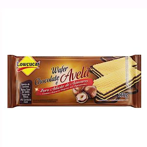 Biscoito Wafer Recheio Chocolate e Avelã Zero Lactose Lowçucar Pacote 115g