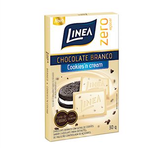 Chocolate branco cookies'n cream zero açúcar Linea Sucralose 30g