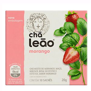 Chá Leão Morango | Com 10 Sachês