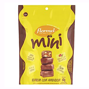 Bombom Flormel Zero Açúcar com Amendoim Mini 70g