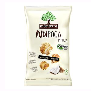 Pipoca Pronta Orgânica Mascavo com Coco Mãe Terra Nupoca Pacote 40g