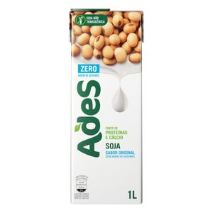 Bebida a Base de Soja Original Zero Açucar ADES 1 Litro