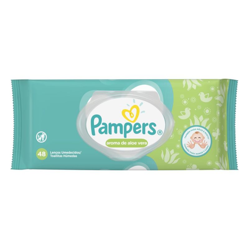 Lenço Umedecido Aloe Vera Pampers C48 - Supermercado Coop