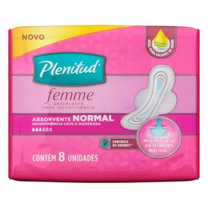 Absorvente Geriátrico Plenitud Femme Normal com Abas | Com 8 Unidades