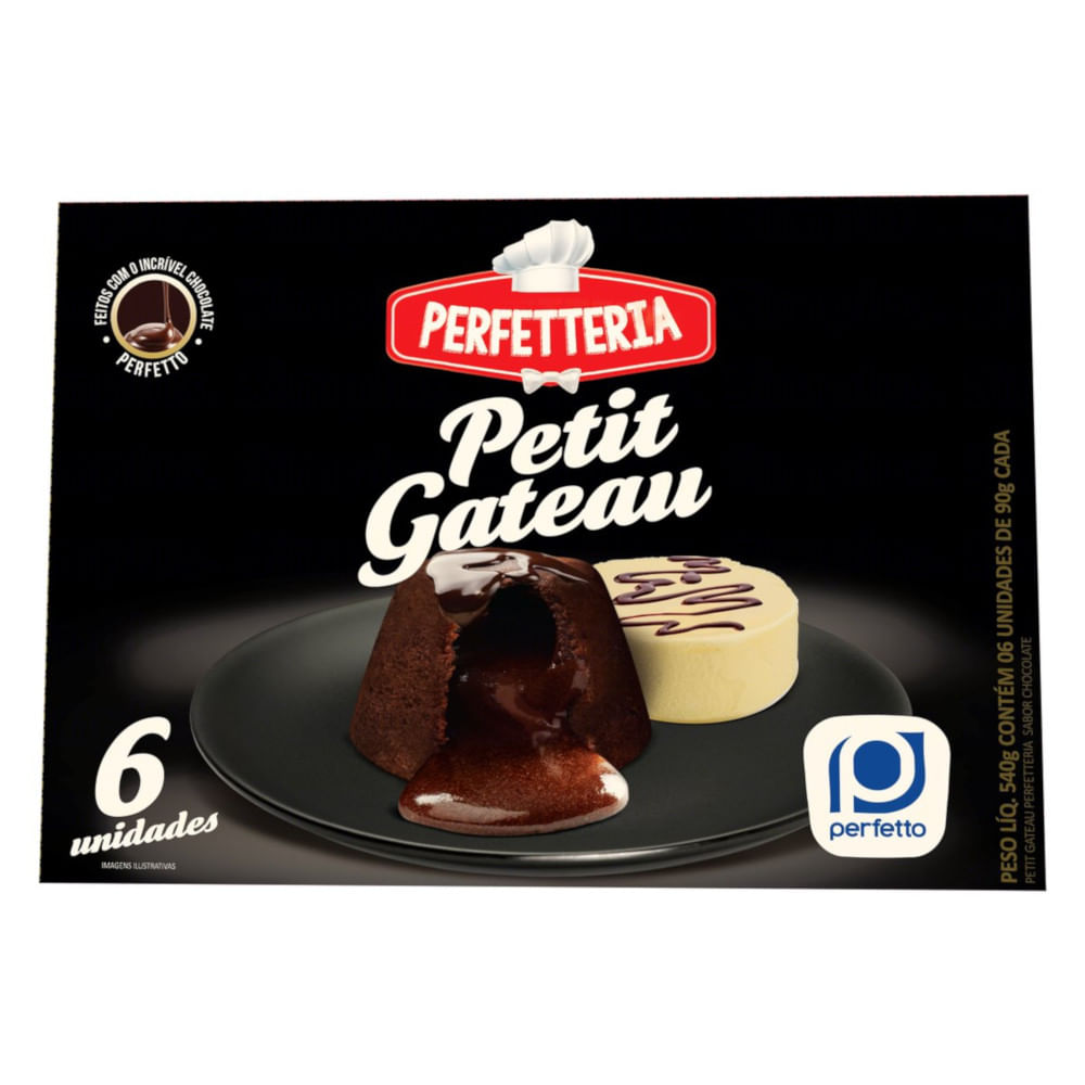 Petit Gâteau Congelado Chocolate Perfetteria Caixa 540g 6 Unidades Supermercado Coop