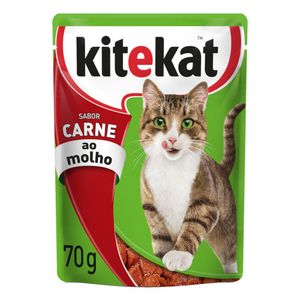 Alimento para Gatos Adultos Carne ao Molho Kitekat Sachê 70g