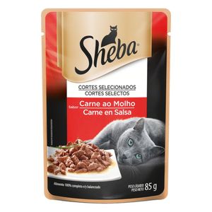 Alimento para Gatos Adultos Carne ao Molho Sheba Sachê 85g