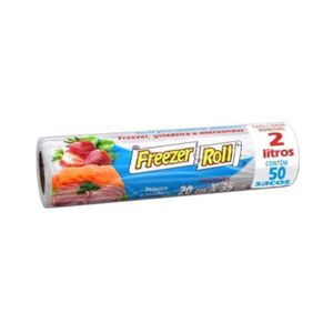 Saco para Alimentos Freezer Roll 50 Unidades 2 Litros