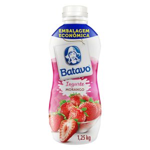 Iogurte Parcialmente Desnatado Morango Batavo Garrafa 1,25kg Embalagem Econômica