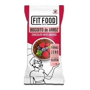 Biscoito de Arroz Chocolate Amargo Fit Food 60g