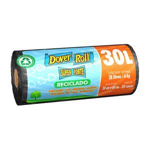 Saco para Lixo Dover Roll Preto 20 Unidades 30 Litros