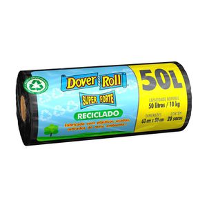 Saco para Lixo Dover Roll Preto 20 Unidades 50 Litros
