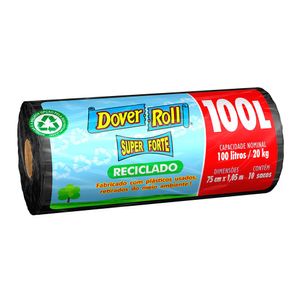 Saco para Lixo Dover Roll Preto 10 Unidades 100 Litros