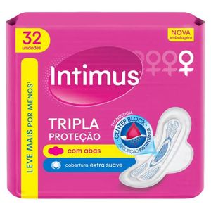 Absorvente Cobertura Suave com Abas com 32 Unidades Intimus Gel