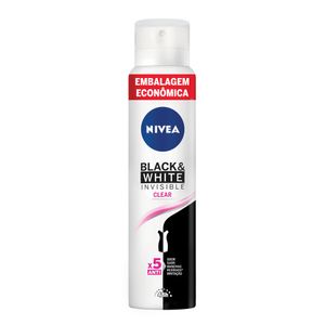 Desodorante Aerosol Black & White Invisible Clear Nivea Leve 200ml Pague 150ml