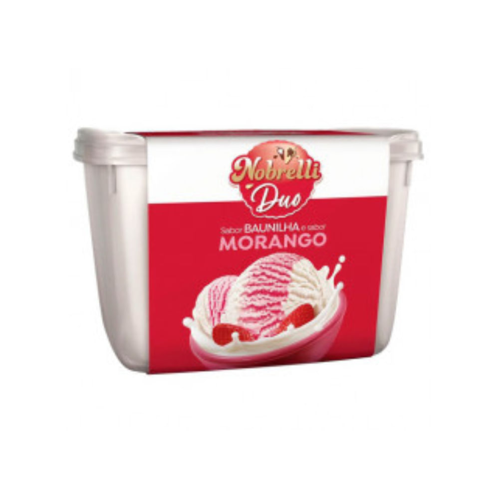 Sorvete Duo Baunilha e Morango Nobrelli 1,3 Litros - Supermercado Coop