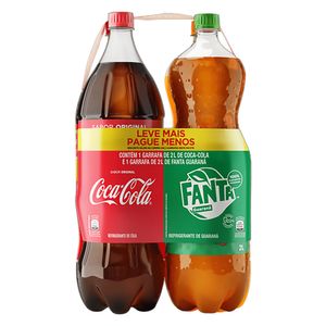 Kit Refrigerante Coca-Cola + Fanta Guaraná Leve mais e Pague Menos 2 Litros