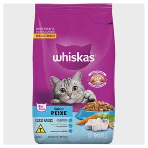 Alimento para Gatos Adultos Castrados Sabor Peixe Whiskas 900g