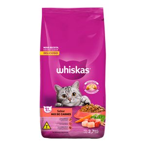 Alimento para Gatos Adultos Premium Sabor Carne Whiskas 2,7kg