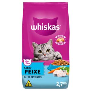 Alimento para Gatos Adultos Premium Sabor Peixe Whiskas 2,7kg