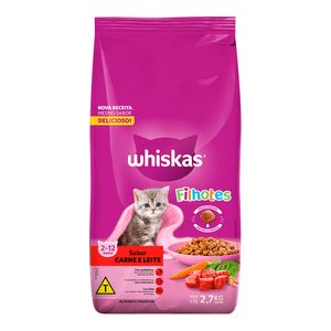 Alimento para Gatos Filhotes Sabor Carne e Leite Whiskas 2,7kg