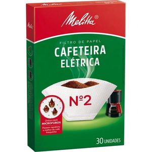 Filtro de Papel para Cafeteira Elétrica  N°2  Melitta com 30 Unidades