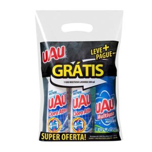 Kit 2 Cloro Ativo 500ML+ Gratis Multiuso Lavanda Uau 500ML