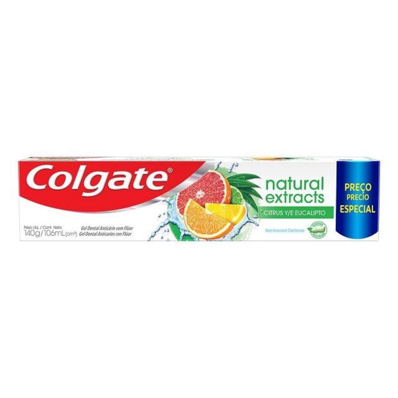 Gel Dental Citrus e Eucalipto Colgate Natural Extracts 140g