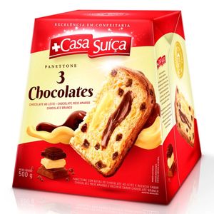 Panetone Casa Suíça 3 Chocolates 500g
