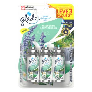 Odorizador de Ambiente Frescor de Águas Florais Glade Toque de Frescor Blister 12ml Cada Refil