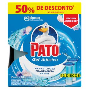 Desodorizador Sanitário Pato Gel Adesivo Marine Refil 38g | Com 2 Unidades