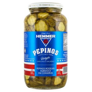 Pepino em Conserva Hemmer Agridoce em Rodelas Vidro 440g