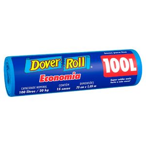 Saco para Lixo Dover Roll Azul Economia 100L | Com 15 Unidades